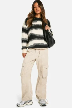 Oversized Jumpers|Jumpers*boohoo Tall Brushed Jacquard Oversized Jumper cream