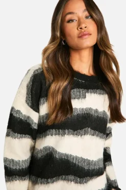 Oversized Jumpers|Jumpers*boohoo Tall Brushed Jacquard Oversized Jumper cream