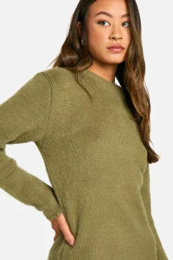 Jumper Dresses|Jumper Dresses*boohoo Tall Brushed Knitted Jumper Dress khaki