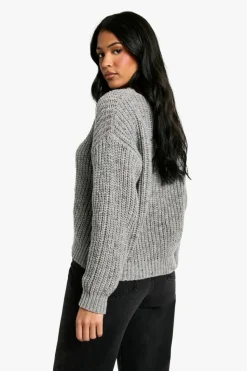 Cardigans|Jumpers & Cardigans*boohoo Tall Chunky Knit Cardigan grey