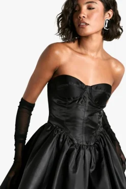 Skater Dresses|Mini Dresses*boohoo Tall Corset Lace Up Mini black