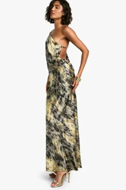 Maxi Dresses|Dresses*boohoo Tall Cowl Back Abstract Animal Maxi Dress charcoal