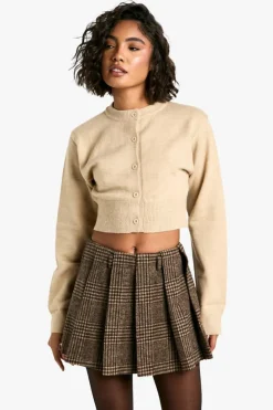 Cardigans*boohoo Tall Cropped High Neck Cardigan sand
