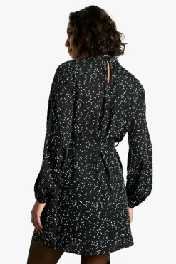 Skater Dresses*boohoo Tall Ditsy Spot Print Belted Skater Dress black