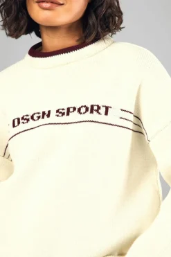 Oversized Jumpers|Jumpers*boohoo Tall DSGN Sport Contrast Trim Oversized Knitted Jumper cream