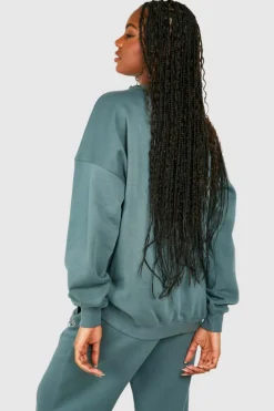 Sweatshirts|Hoodies & Sweatshirts*boohoo Tall Dsgn Studio Applique Sweatshirt teal