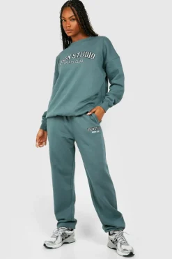 Sweatshirts|Hoodies & Sweatshirts*boohoo Tall Dsgn Studio Applique Sweatshirt teal