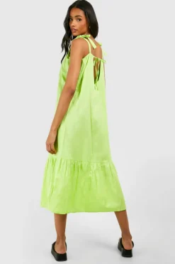 Smock Dresses*boohoo Tall Halter Tiered Midaxi Dress lime