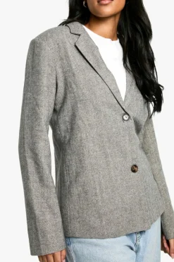 Up To 80% Off Winter Warmers|Suits & Tailoring*boohoo Tall Herringbone Wool Look Blazer grey
