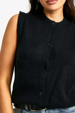 Cardigans*boohoo Tall Knitted Gillet black