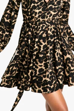Shirt Dresses|Skater Dresses*boohoo Tall Leopard Print Skater Shirt Dress animal