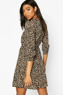 Wrap Dresses*boohoo Tall Print Wrap Dress leopard