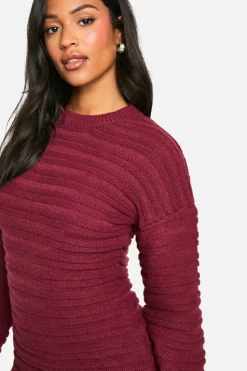 Jumper Dresses|Jumper Dresses*boohoo Tall Open Back Knitted Jumper Dress burgundy