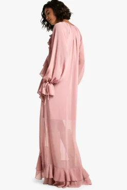 Smock Dresses*boohoo Tall Ruffle Detail Chiffon Maxi Dress blush