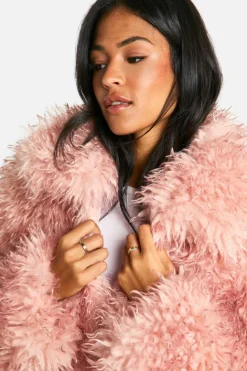 Up To 80% Off Winter Warmers|Faux Fur Coats*boohoo Tall Shaagy Faux Fur Coat pink