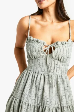 Smock Dresses*boohoo Tall Textured Frill Smock Dress lime