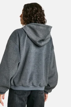 Up To 80% Off Winter Warmers|Bomber Jackets*boohoo Tall Wool Look Hooded Bomber Jacket grey
