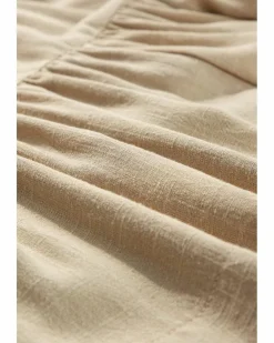 Shirt Dresses*Azura Exchange Puff Sleeve Buttoned Tiered Pleated Shirt Mini Dress Tan