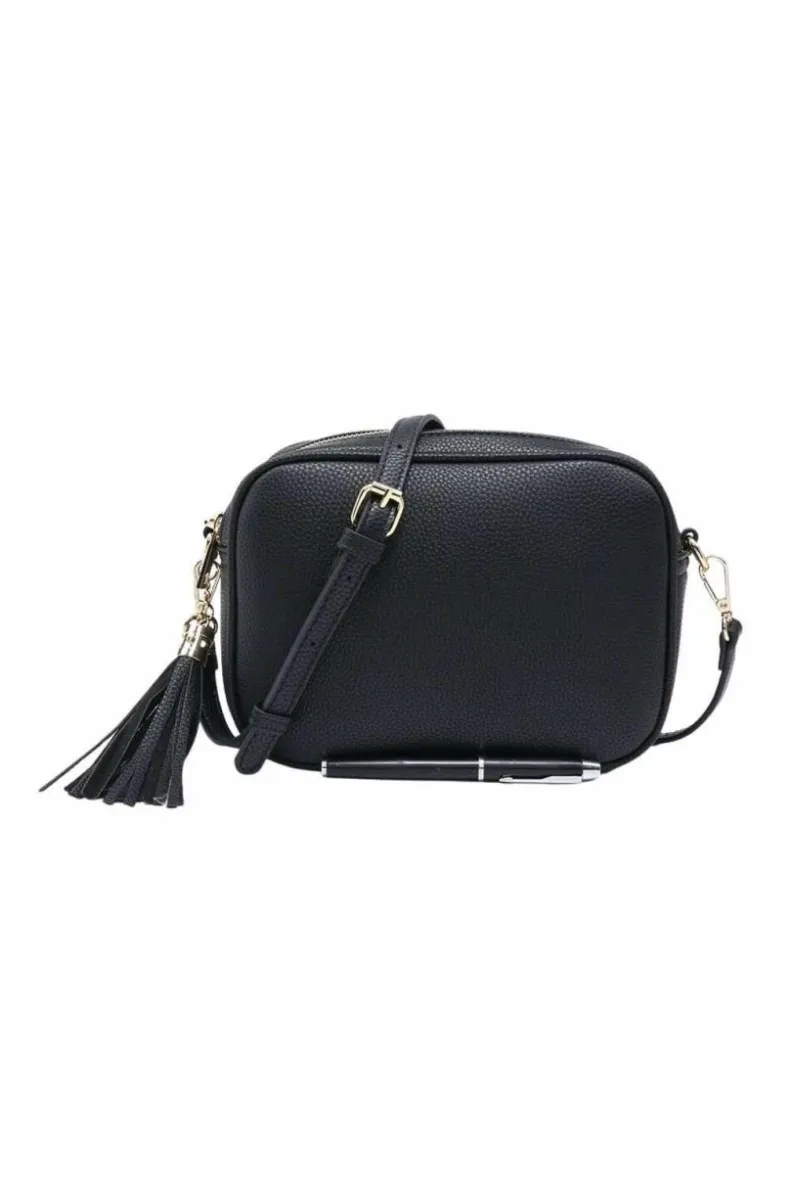 Cross-Body Bags*Kitise Tassel Charm Double Compartments Camera Cross body Bag Black