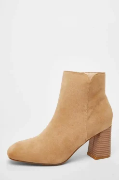 Heeled Boots|Ankle Boots*Quiz Faux Suede High Heel Ankle Boot Taupe