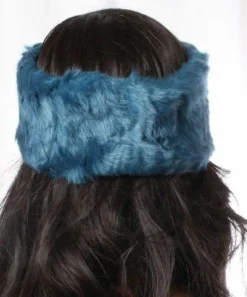 Hair Accessories*SVNX Teal Soft Faux Fur Headband Dark Blue