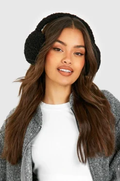 Earmuffs|Hats & Gloves*boohoo Teddy Fur Earmuff black