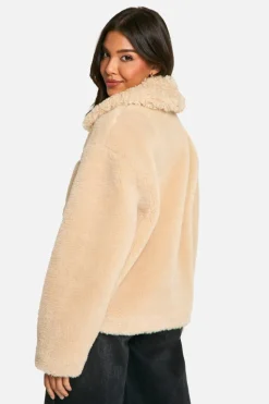 Up To 80% Off Winter Warmers|Aviator Jackets*boohoo Teddy Mixed Faux Fur Aviator sand