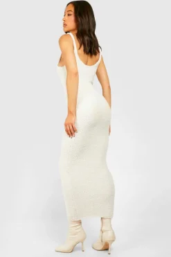 Jumper Dresses|Jumper Dresses*boohoo Teddy Soft Knit Scoop Midaxi Dress ivory