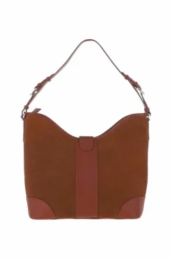 Shoulder Bags*Ashwood Leather Tesoro Toscano' Top Zip Soft Suede Leather Shoulder Bag Tan