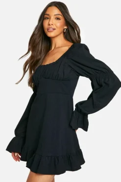 Skater Dresses*boohoo Texture Mini Dress black