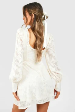 Skater Dresses|Mini Dresses*boohoo Textured Corset Milkmaid Mini Dress cream