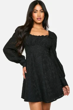 Skater Dresses|Mini Dresses*boohoo Textured Corset Milkmaid Mini Dress black