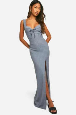 Cami Dresses*boohoo Textured Milkmaid Maxi Dress charcoal