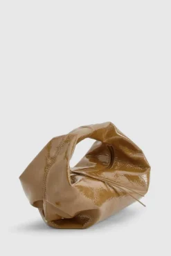Handbags*boohoo Textured Patent Slouchy Grab Bag tan