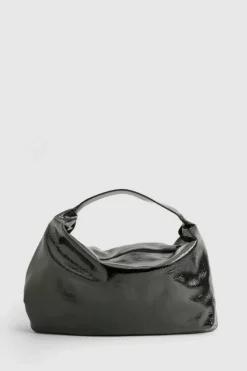 Shoulder Bags|Handbags*boohoo Textured Patent Slouchy Shoulder Bag black