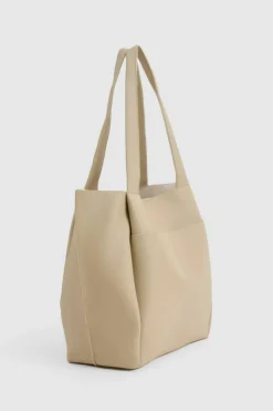 Handbags|Tote Bags*boohoo Textured Pu Structured Tote Bag butter