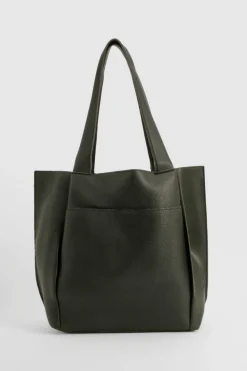 Handbags|Tote Bags*boohoo Textured Pu Structured Tote Bag black