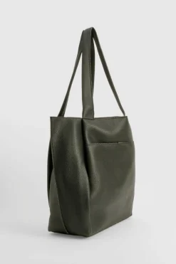 Handbags|Tote Bags*boohoo Textured Pu Structured Tote Bag black