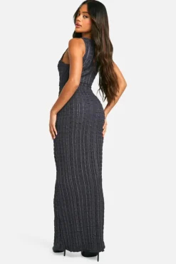 Maxi Dresses*boohoo Textured Sleeveless Maxi Dress charcoal
