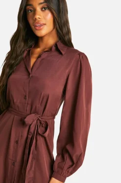T-Shirt Dresses|Shirt Dresses*boohoo The Midaxi Shirt Dress chocolate