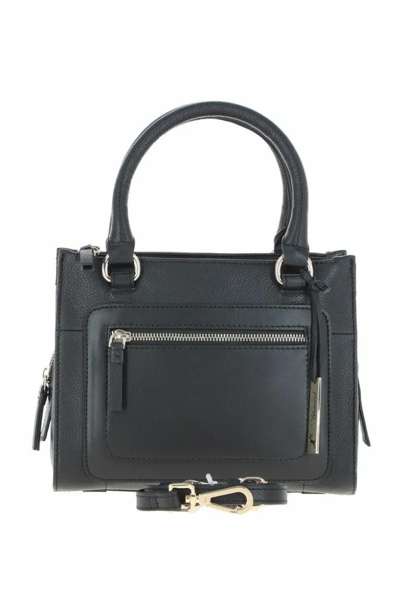 Shoulder Bags|Tote Bags*Ashwood Leather Three Section Real Leather Tote Shoulder Bag Black