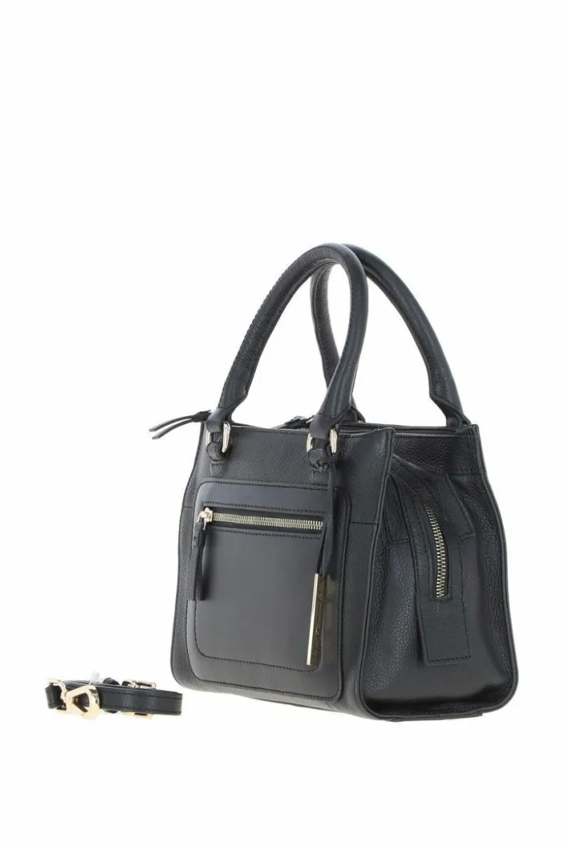 Shoulder Bags|Tote Bags*Ashwood Leather Three Section Real Leather Tote Shoulder Bag Black