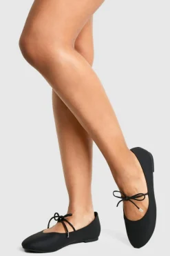 Ballet Flats|Flats*boohoo Tie Detail Mary Jane Ballet Flats black