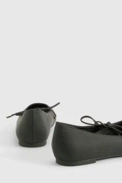 Ballet Flats|Flats*boohoo Tie Detail Mary Jane Ballet Flats black