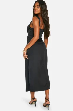 Cami Dresses|Maxi Dresses*boohoo Tie Front Maxi Dress black