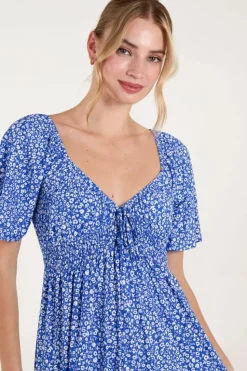 Midi Dresses*Blue Vanilla Tie Front Midi Dress Blue
