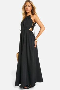 Smock Dresses*boohoo Tie Side Maxi Dress black