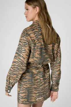 Shirt Dresses*NastyGal Tiger Print Denim Shirt Dress animal