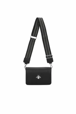 Cross-Body Bags|Handbags*Kitise Titty Triple Compartments Canvas Strap Crossbody Bag Black