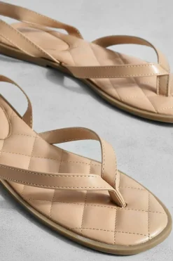 Sandals*boohoo Toe Post Wrap Up Flat Sandals nude